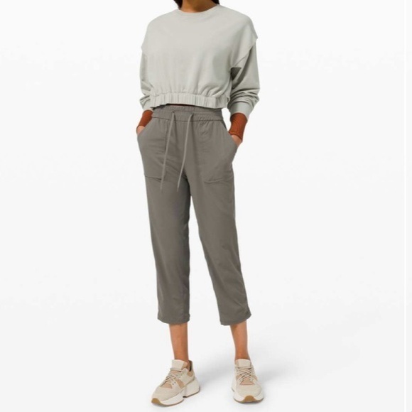 lululemon athletica Pants - Lululemon Beyond the Studio Crop Grey Sage Size 4
